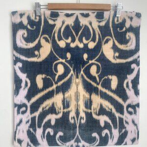 Set of 2 POTTERY BARN Ikat Throw Pillow Covers Blue Cotton 20” Zipper